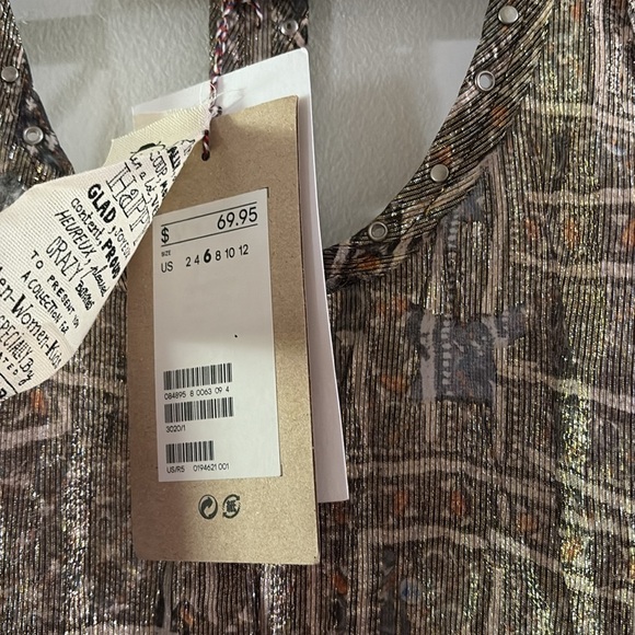 Isabel Marant pour H&M Silver and Gold racer back Tank Top - size 6 - NWT - Picture 3 of 9